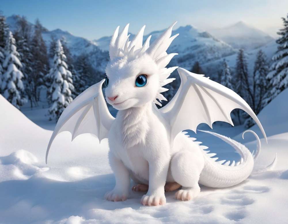 Snowy Animated Dragon