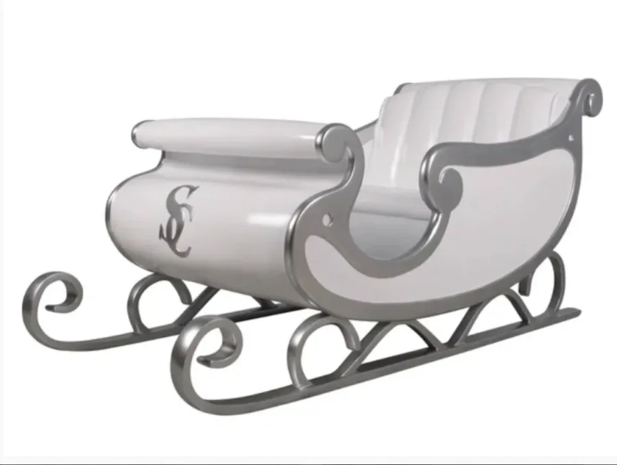 White Santa Sleigh