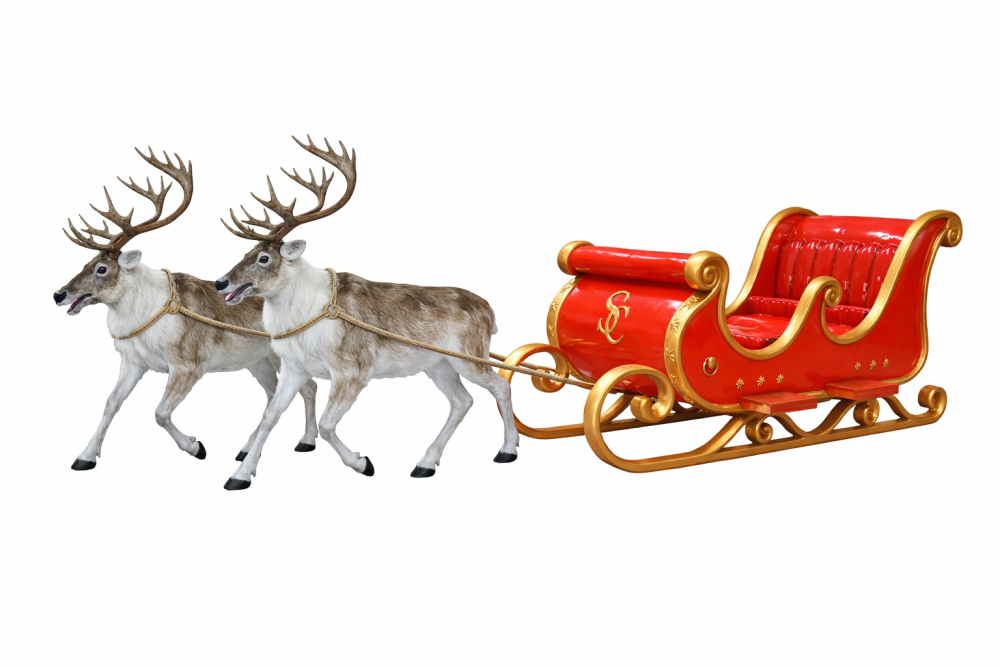 Sleigh With 2 Reindeer