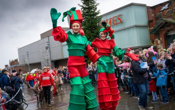 Christmas Present Stilt Walkers